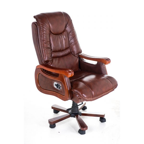 Scaun birou Directorial DH148 Piele naturala negru maro