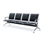 Bancă așteptare metalică tapițată piele ecologică 4 locuri – DH 504P