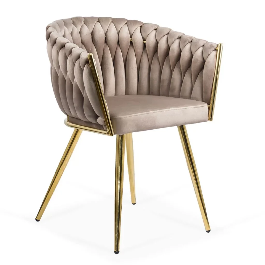 Scaun-Living-Cadru-Auriu-Catifea-Bej-261-Decohouse.ro-Modern